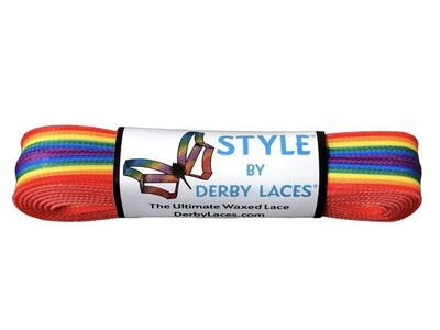 Derby Laces Style Laces 10mm Laces 96" 96" Rainbow Stripe click to zoom image