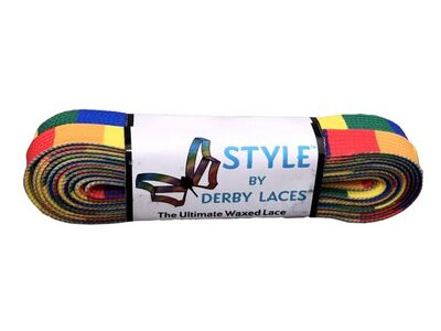 Derby Laces Style Laces 10mm Laces 96" 96" Rainbow Block click to zoom image