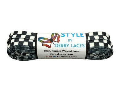 Derby Laces Style Laces 10mm Laces 96" 96" Checked Black & White click to zoom image